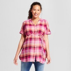NWT Isabel maternity plaid shirt - Large